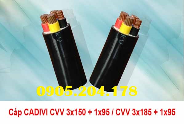 Cáp Điện CADIVI CVV 3x150 + 1x95 - CVV 3x185 + 1x95 - Dây cáp điện có sẵn