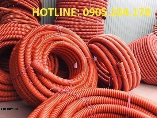 Ống nhựa màu cam - ống xoắn HDPE luồn cáp điện